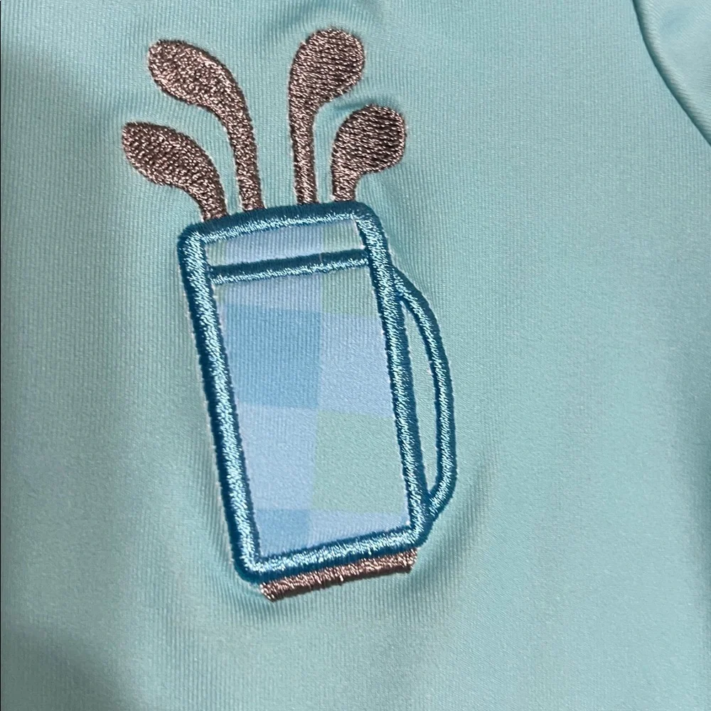 Smocking Dog Boutique Kids Light Blue Golf Patch Tee